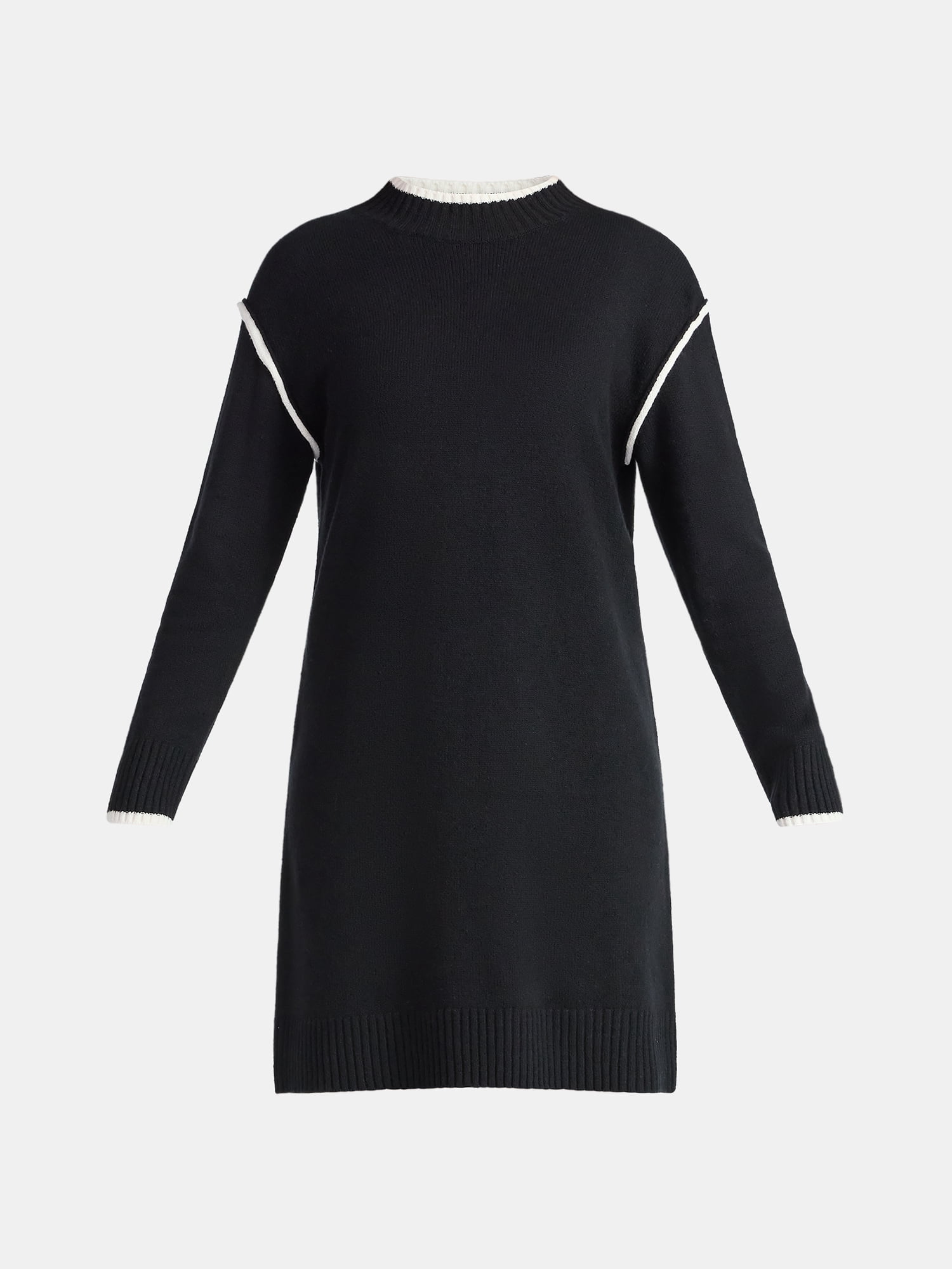Time and Tru Women's Tipped Sweater Dress, Midweight, Sizes XS-XXXL