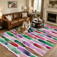 thumbnail image 2 of Area Rugs 5'x7', Purple Green Carpet Runner Indoor Outdoor Rugs Home Decor Aesthetic, Ink Painting Modern Abstract Art Non Slip Mats Washable Accent Rug for Living Room Bedroom, 2 of 8