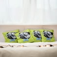 thumbnail image 3 of Ambesonne Pug Throw Pillow Cover 4 Pack, Pug with a Bow Tie, 18", Apple Green Pale Blue, 3 of 6
