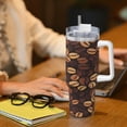 thumbnail image 7 of Coffee Beans Cup Insulated Tumbler Stainless Steel Vacuum Travel Mug 40 oz with Handle and Straw Lid, 7 of 7