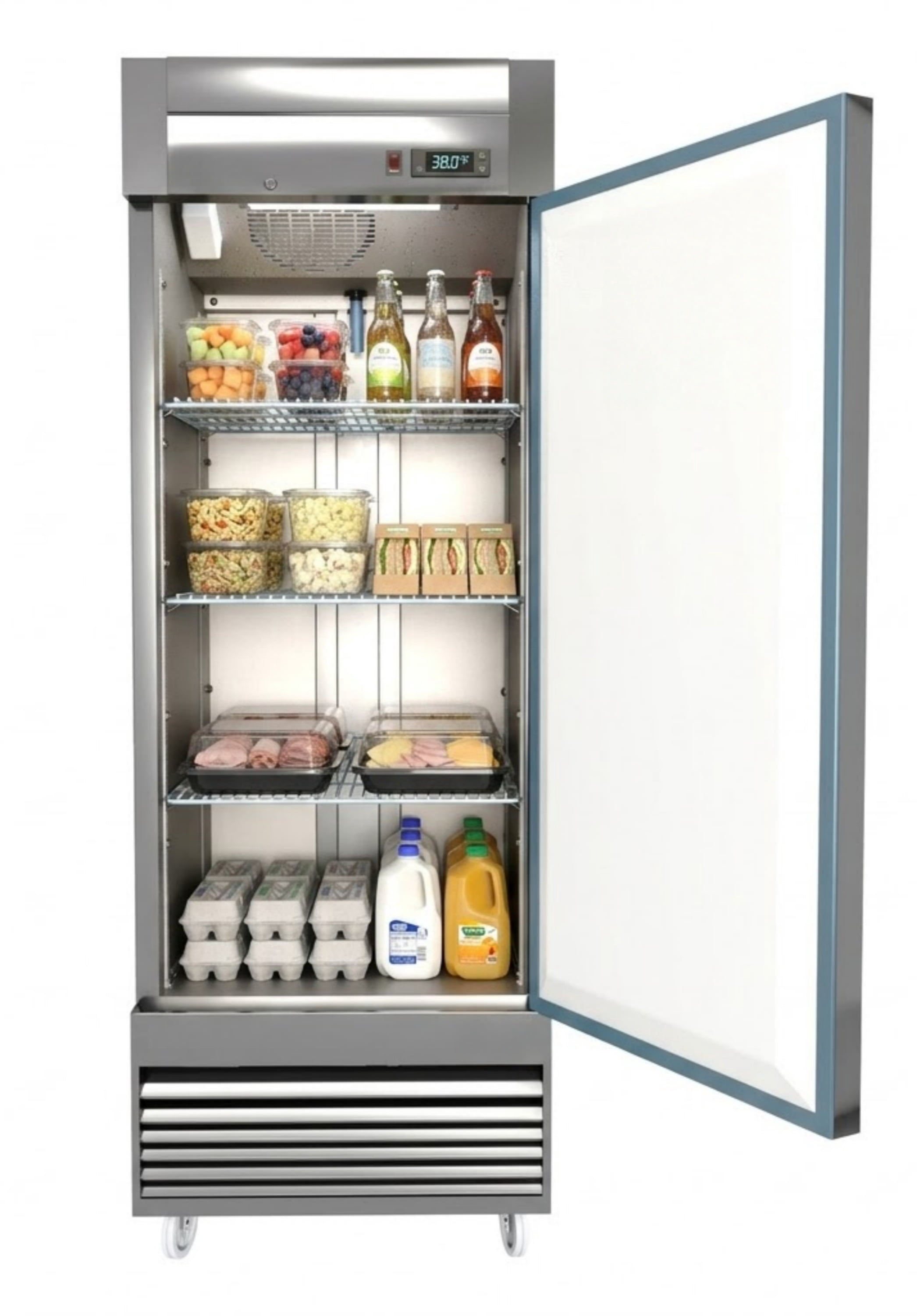Commercial Reach-In Upright Refrigerator, 27 1/2 inch, 19 cu. ft, Stainless Steel exterior, Cooler Depot.