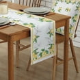thumbnail image 2 of Table Runner Dresser Scarves 36 Inch Long, Yellow Lemon and Green Leaves Linen Dining Table Runners Watercolor Fruit Sketch on White Tabletop Scarf for Wedding Holiday Party Kitchen, 2 of 7