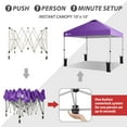 thumbnail image 6 of CROWN SHADES 10x10 Pop Up Canopy Tent with One Push Setup Easy Outdoor Sun Shade for Events, Parties, Camping Purple, 6 of 8