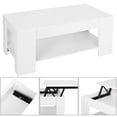 thumbnail image 6 of SuperDeal 38.6" Lift Top Coffee Table W/Extra Shift Rectangular MDF & Iron, White, 6 of 9