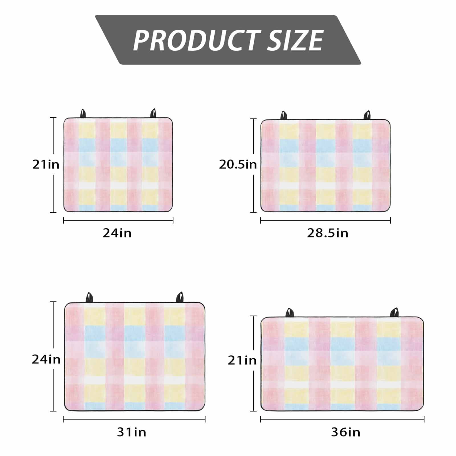 Colorful Plaid Stove Top Cover for Electric Stove, Heat-proof & Non Slip Glass Top Stove Cover Protector, Modern Pink Blue Yellow Stripes Checked Kitchen Flat Cooktop Rubber Mat 24x21 Inches