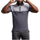 thumbnail image 4 of Ceisia Men's Slim Fit Short Sleeve Half-Zip Color-Blocked Top Waffle-Knit Texture Spring Summer Shirt Gift, 4 of 6