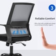 thumbnail image 5 of CL.HPAHKL Ergonomic Mesh Office Chair, Modern Executive Computer Desk Chair, Comfy Mid Back Swivel Task Chair with Fixed Armrests, Adjustable Height & Tilt for Home Office, Gray, 5 of 8