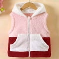 thumbnail image 2 of NAISIBABY Girls Fleece Jacket 7T, Sleeveless Zipper with Pockets Warm Hooded Fall Winter Thick Warm Vest Outerwear Wine, 2 of 5