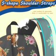 thumbnail image 5 of Boxer and Rose Black Pattern 17" Waterproof Oxford School Backpacks for Teens, S-Shape Padded Straps, for School, Travel, Hiking, Camping, 5 of 5