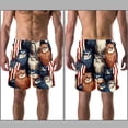 thumbnail image 3 of luoweisi Men's Beach Shorts Quick Dry Swim Trunks with Mesh Lining American Flag and Animals XL, 3 of 5
