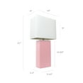 thumbnail image 4 of Elegant Designs 2-Pack Modern Leather Table Lamp Set with White Shades, Pink, 4 of 6