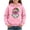 01_Pink, variant on Hvogkswy Christmas Hoodies for Girls Trendy Festive Printed Hooded Sweatshirt Cozy Long Sleeve Pullover Tops with Kangaroo Pocket 5-14 Years