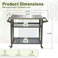 thumbnail image 6 of Witaxima 3-Shelf Outdoor Grill Table with Wheels, Stainless Steel Prep Cart for Blackstone Griddle & Pizza Oven, Grey BBQ Stand (42.24"L x 21.65"W x 32.67"H), 6 of 6