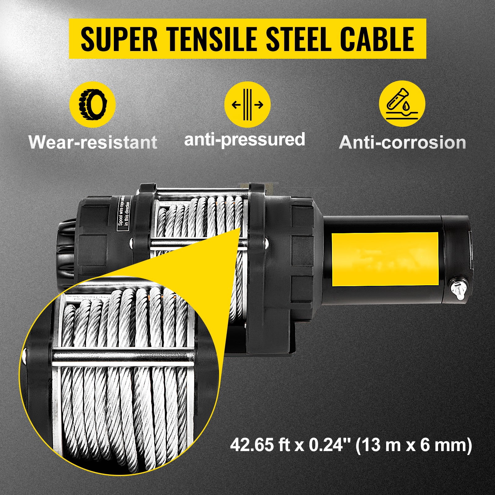 BENTISM Truck Winch Electric Winch 5,000LBS 12V Power Winch 13M Steel Cable for UTV, ATV