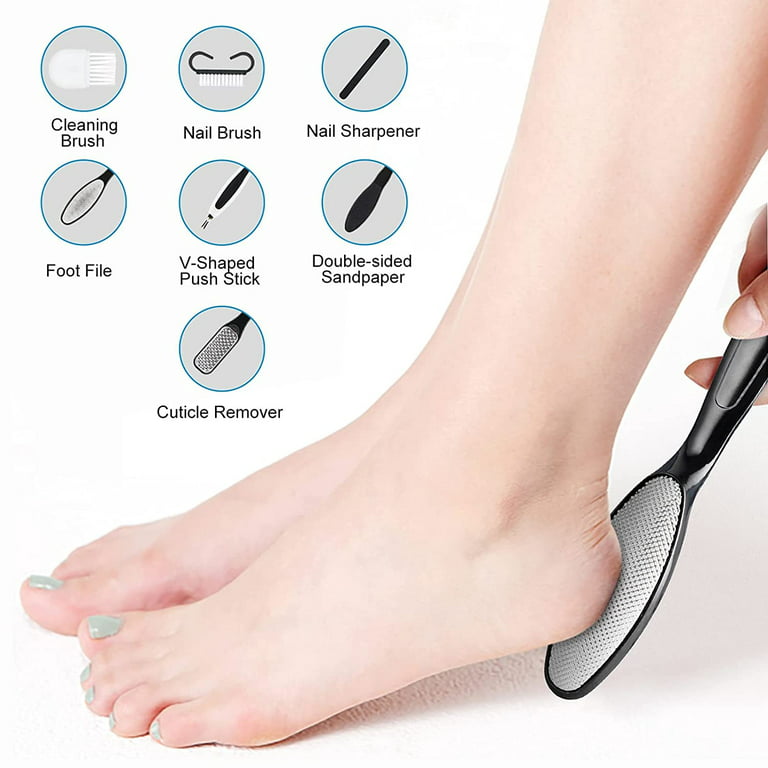 BEZOX Callus Shaver Remover for Feet, Pedicure Knife Foot Razor Includes  Dander Container with 10 PCS Callous Blades 