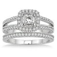 thumbnail image 2 of 2.00 carat Antique Bridal set Halo Ring with Round Cut diamond in 10k White Gold, 2 of 2