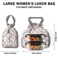 thumbnail image 5 of Pioneer Flower Floral Print Pattern Drawstring Lunch Bag Women - Drawstring Lunch Bag Insulated for Work Office - Stain-Resistant Large Lunchbags for Women with Multi-Pockets, 5 of 6