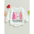 thumbnail image 2 of Baby Toddler Boys Girls Halloween Romper, 0 3 6 12 18 Months Long Sleeve Crew Neck Ghost Letters Print Fall Bodysuit Clothing, 2 of 7