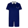 thumbnail image 4 of Frnrwgo Mens 2 Piece Vacation Set Short Sleeve Pullover Tops and Elastic Waist Pocket Shorts Breathable Lightweight Summer Sportswear, 4 of 5