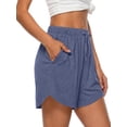 thumbnail image 4 of MOSHU 3 Pack Womens Pajamas Shorts Drawstring Pj Shorts for Women Casual Sleep Lounge Shorts with Pockets, 4 of 11
