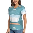thumbnail image 2 of Fuzoiu Bathtub with Soap Bubbles Print Women's Classic V-Neck T-Shirt, Short Sleeve V Neck Tees for Casual Everyday Wear,Casual Fit Tee,Summer Fashion Tops-XX-Large, 2 of 5