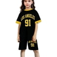 thumbnail image 4 of Infant Girls Suit Printed Short Sleeve Casual Quality Outdoor Cozy Summer for Girls Active Shorts Set, 4 of 4