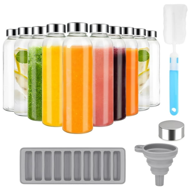 Botellas de agua de vidrio Zukro 530 ml con tapa de acero inoxidable x10
