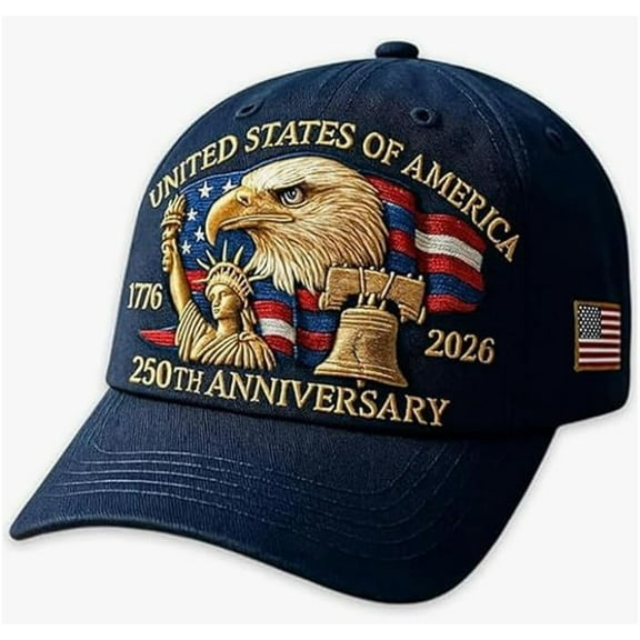 Eagle – United States 250th Anniversary Hat: Adjustable 250 Year American Anniversary Cap