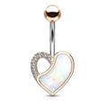 thumbnail image 6 of Belly Button Ring with Crystal Paved and Illuminating Stone Filled Heart - 14g, 6 of 8