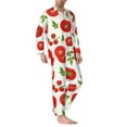 thumbnail image 3 of Kll Fresh Red Tomato Sleepwear Mens Flannel Pajamas,Long Cotton Pj Set, 3 of 9