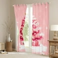 thumbnail image 3 of Manfei Pink Christmas Tree Blackout Curtains Set of 2 (52x84 Each) for Kids Girls, Happy New Year Window Curtains, Merry Xmas Curtains and Drapes, Luxury Bedroom Decor, 3 of 6