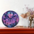 thumbnail image 2 of Yayeee 10" Wall Clock Battery Operated Quartz Round Silent Non-Ticking Home Decor, Neon Jellyfish, 2 of 6