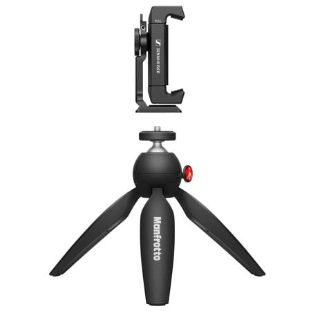 Sennheiser - XS Lav USB-C Mobile Kit Omnidirectional Clip-on Microphone with Smartphone Clamp & Manfrotto PIXI Mini Tripod