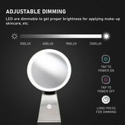 NuBrilliance 8” Magnifying Makeup Mirror Cordless USB Rechargeable -5X Magnification with 360° Dimmable Lighting and Touch Control Cosmetic Makeup Mirror