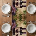 thumbnail image 2 of Red Wine Table Runner Grapes Rustic Bottles Farmhouse Italian Manor Tablerunners 13 x 48 Inch, Table Decorations Tabletop Scarf for Summer Gathering Holiday Farmhouse Kitchen Dining Decor, 2 of 4