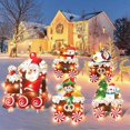 thumbnail image 5 of ZHAOCHENG Letreros de jardín con luces LED para decoración de trenes navideños, juego de tren con muñeco de nieve, elfo y Papá Noel, letreros de césped con estacas para el jardín de Navidad, 3 piezas, 5 of 5