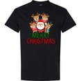 thumbnail image 3 of Inktastic Merry Christmas Santa Reindeer T-Shirt, 3 of 5