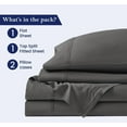 thumbnail image 3 of Top Split King Sheets Sets For Adjustable Bed - Split Down 36" from The top Split Head King Size Fits 25-30" Deep Pocket, 1000-TC Egyptian Cotton (Solid, Dark Gray), 3 of 4