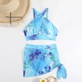 thumbnail image 5 of UTSJKR Two Piece Swimsuits for Women Halter Bikini Sets Skirted Bottom Cheeky Plus Size High Waisted Bathing Suits Blue XXXXL, 5 of 6