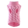 thumbnail image 2 of Ympkerial Dog Sweaters for Medium Dogs Winter Warm Turtleneck Pullover Cable Knit Fleece Stretch Design Pet Apparel for Frenchie Dachshund Pug Corgi Beagle Cozy Gift Outfit Pink L, 2 of 7