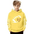 thumbnail image 2 of Fiaer Sweatshirts for Kids Game Day Hooded Sweatshirt Heart Football Graphic Hoodies Pullover Tops,Size 3-14 Years Yellow 160, 2 of 4