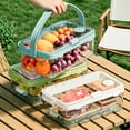 thumbnail image 2 of Kripyery Crisper Box Double-layer Compartment with Lid And Handle Stackable Organizer Bins Space Saving Clear Food Container for Kitchen Fruits Nuts Snacks, 2 of 8