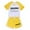 Yellow, variant on Kids Girl Summer Outfits Letter Short Sleeve Casual T-Shirt Tops and Shorts Pants Girl 2 Piece Outfits 7-8 Years Girl Clothes Cute Girl Clothing