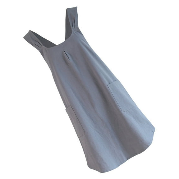 REOFLYUP Cotton Grey Kitchen Apron Women 1Pcs 28x10in