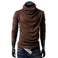 thumbnail image 1 of Mens Plain Slouchy High Neck Pullover T-shirts Tops_Gift Of G, 1 of 3