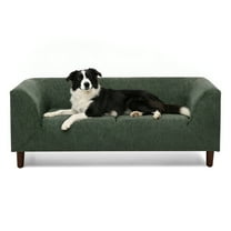 ZephyPaws 40" Dog Sofa Couch Bed for Small Medium Dogs,Soft Memory Foam Pet Sofa with Durable Linen Fabric,Comfortable Pet Couch with Backrest and Armrests,Easy to Clean and Maintain Green