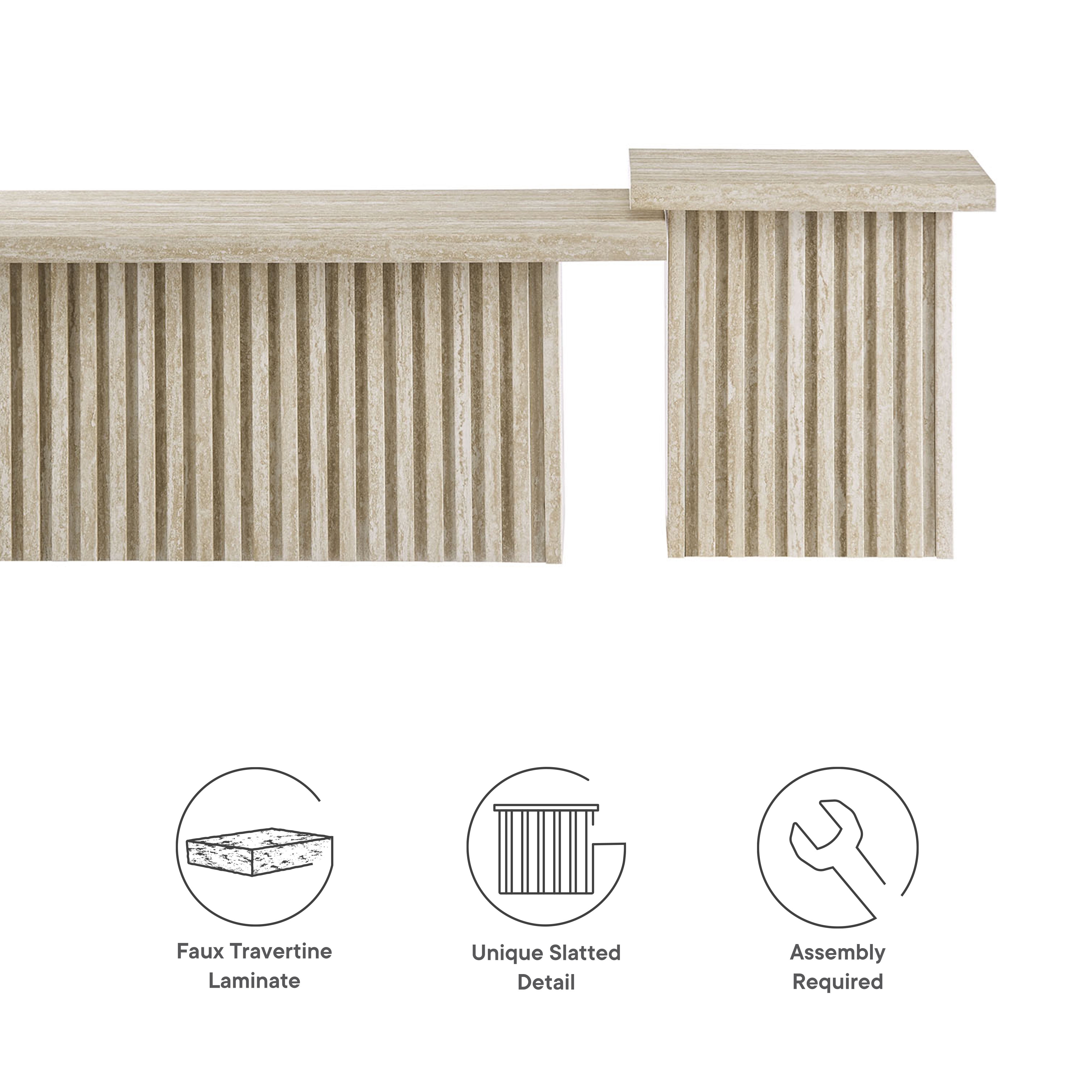 Render Coffee Tables Set of 2 in Travertine