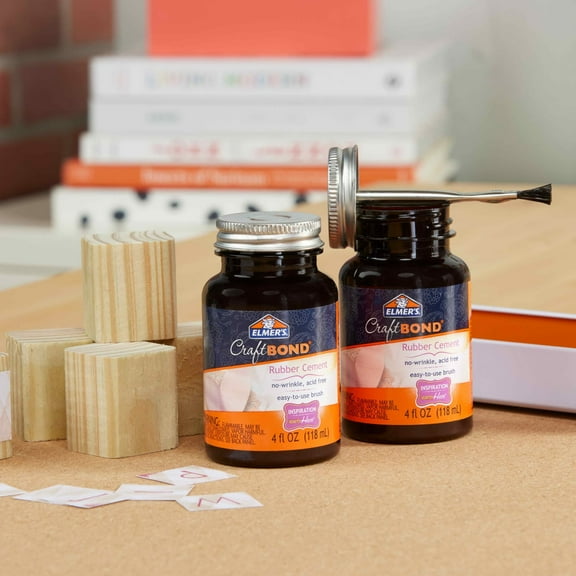 Elmer's Craft Bond Rubber Cement, Clear, 4 oz, 1 Count