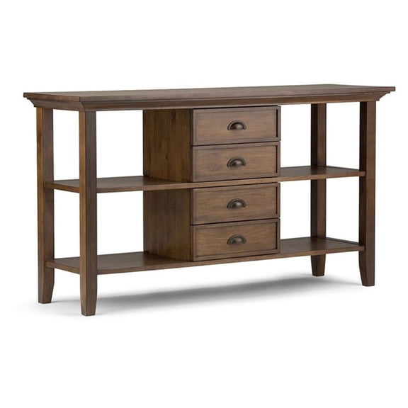 Atlin Designs Console Table in Rustic Natural Aged Brown