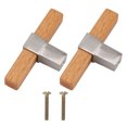 thumbnail image 2 of 2 Piezas De Madera Para Gabinete, Tiradores De Puerta De Un Orificio, Perillas Para Cajón De Cocina, Armario Y Armario, 2 of 7